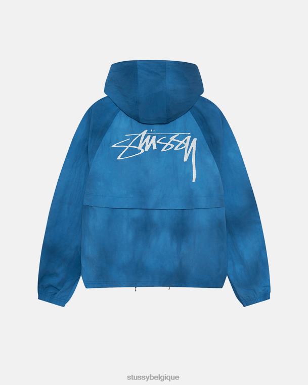 vêtements d'extérieur coquille de plage de teinture de vague unisexe cobalt STUSSY V46H363