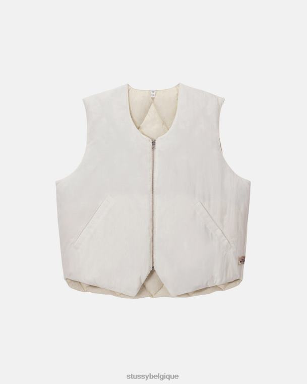 vêtements d'extérieur gilet matelassé réversible unisexe crème STUSSY V46H351
