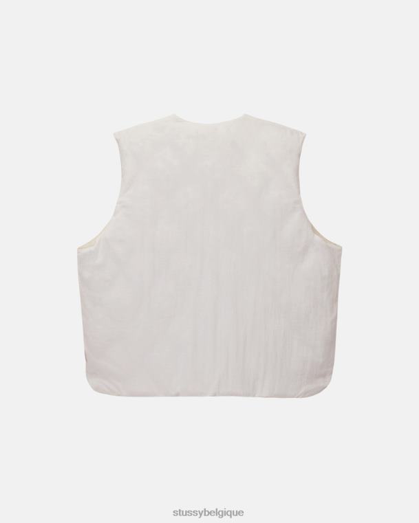 vêtements d'extérieur gilet matelassé réversible unisexe crème STUSSY V46H351