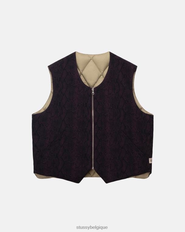 vêtements d'extérieur gilet réversible en python unisexe Bourgogne STUSSY V46H354
