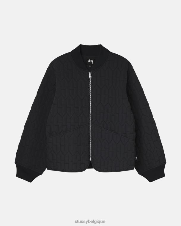 vêtements d'extérieur veste matelassée s unisexe noir STUSSY V46H358